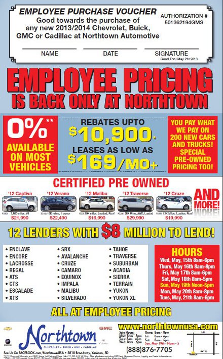 Northtown Employee Pricing!